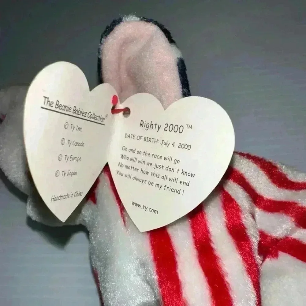 New!Lefty & Righty 2000 Ty Beanie Babies Original Tags Stars & Stripes Election! - Picture 7 of 16
